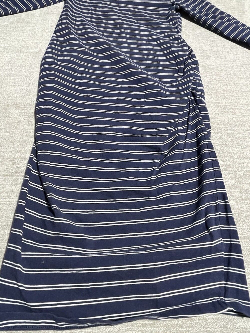 Old Navy Dress Women's Small Maternity Long Sleeve Blue Stripe Fitted Dress - Picture 4 of 10